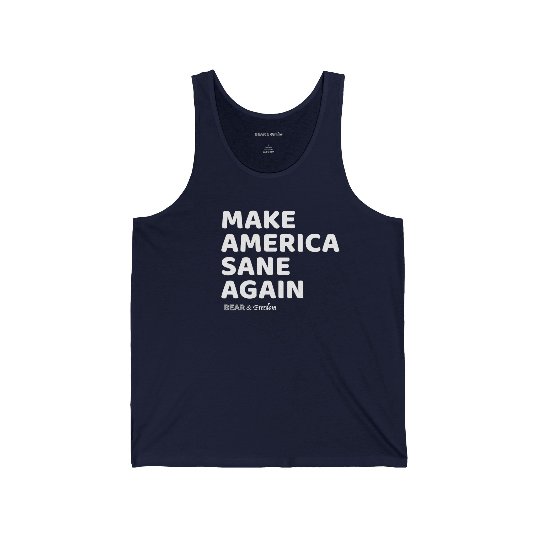 Tank Top — "Make America Sane Again" Minimal Political Statement Tank