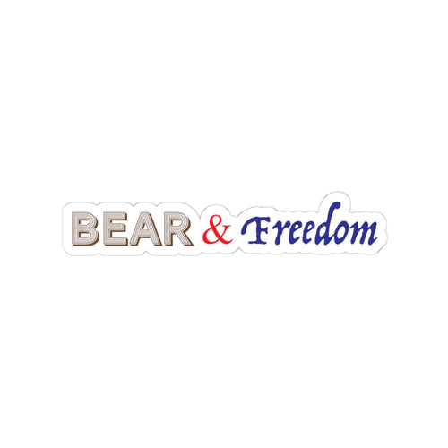 Bear & Freedom Kiss-Cut Sticker — Patriotic Decorative Decal for Laptops, Water Bottles, Journals