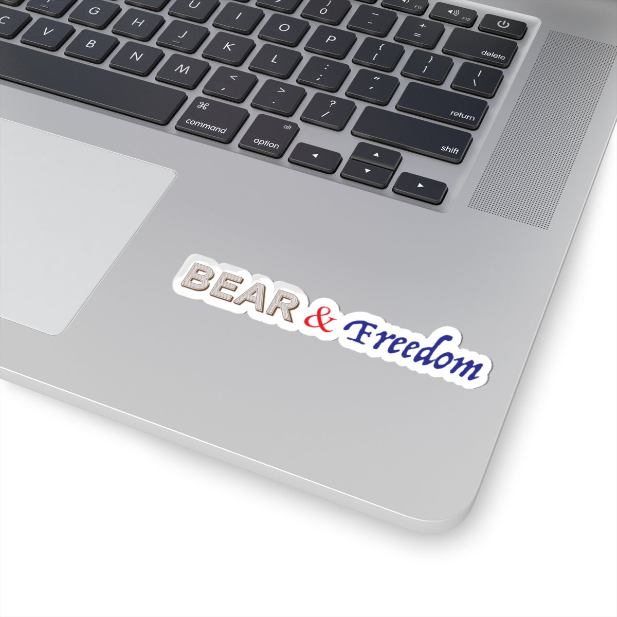 Bear & Freedom Kiss-Cut Sticker — Patriotic Decorative Decal for Laptops, Water Bottles, Journals