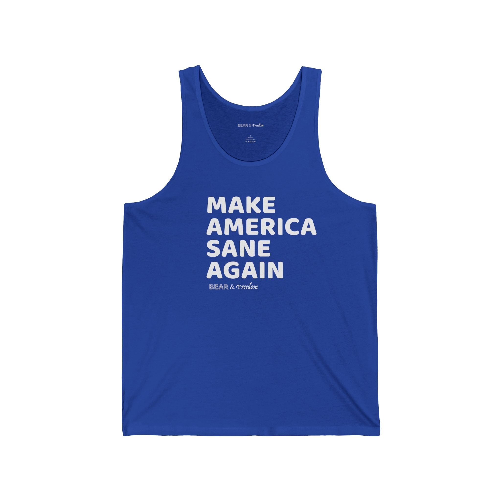 Tank Top — "Make America Sane Again" Minimal Political Statement Tank