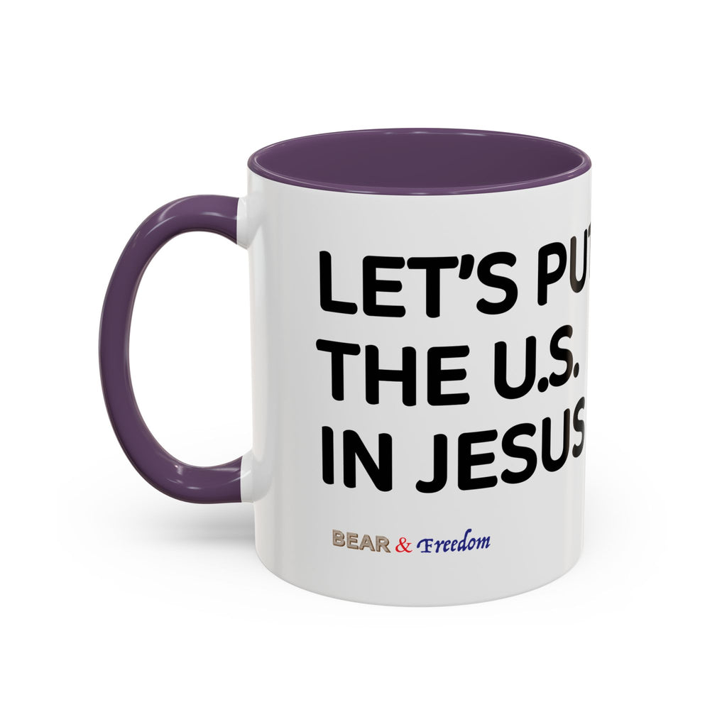 Christian Coffee Mug — "Let's Put Jesus First" Accent Ceramic Mug (11/15 oz)