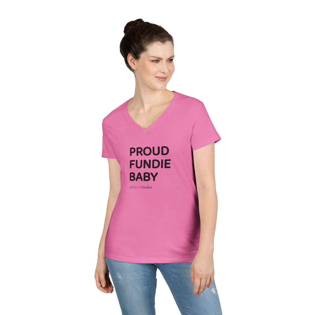 Proud Fundie Baby V-Neck Tee — Feminist Christian Statement Shirt