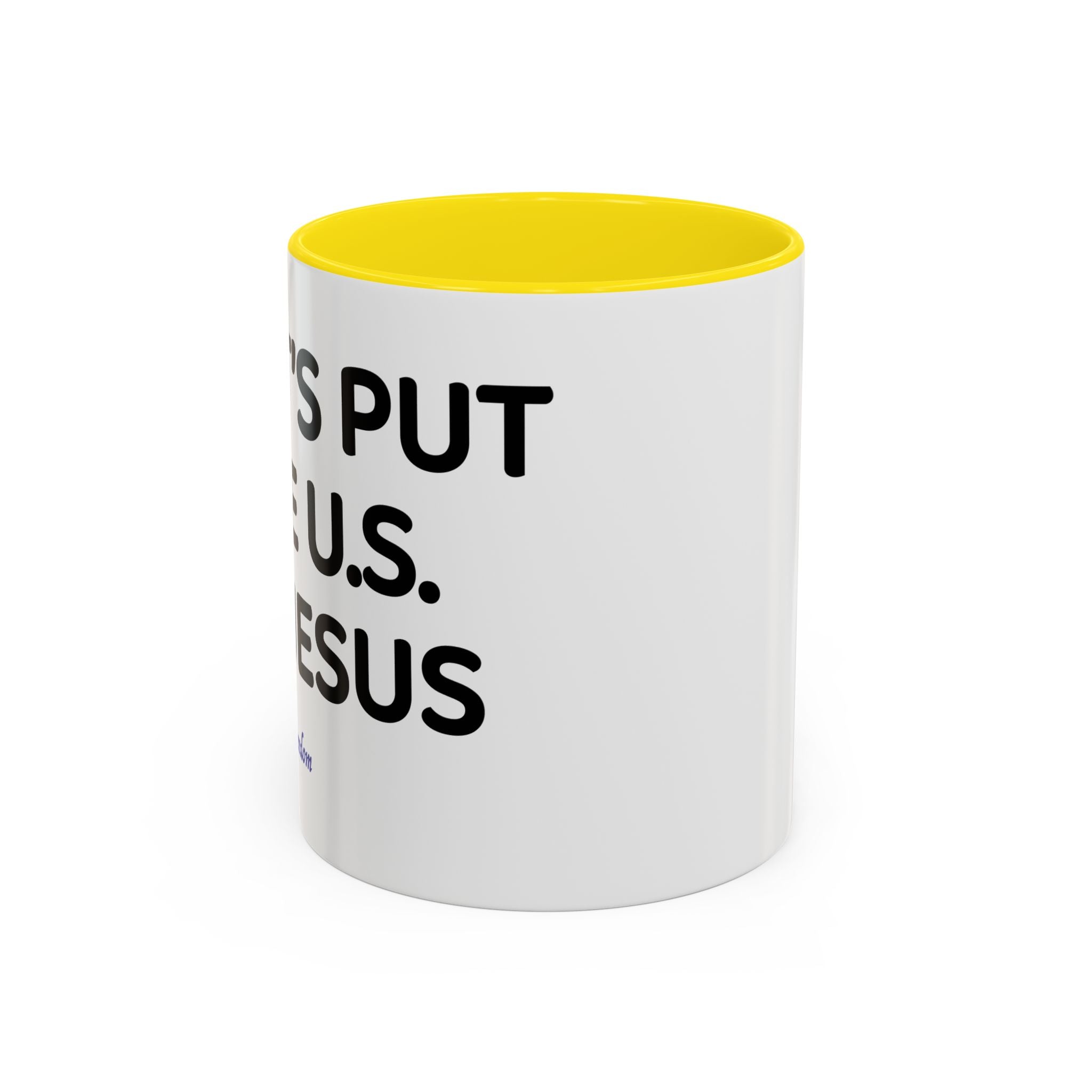Christian Coffee Mug — "Let's Put Jesus First" Accent Ceramic Mug (11/15 oz)