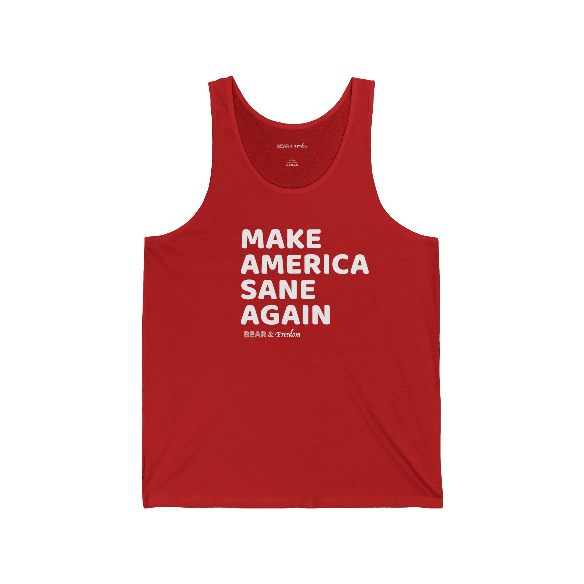 Tank Top — "Make America Sane Again" Minimal Political Statement Tank