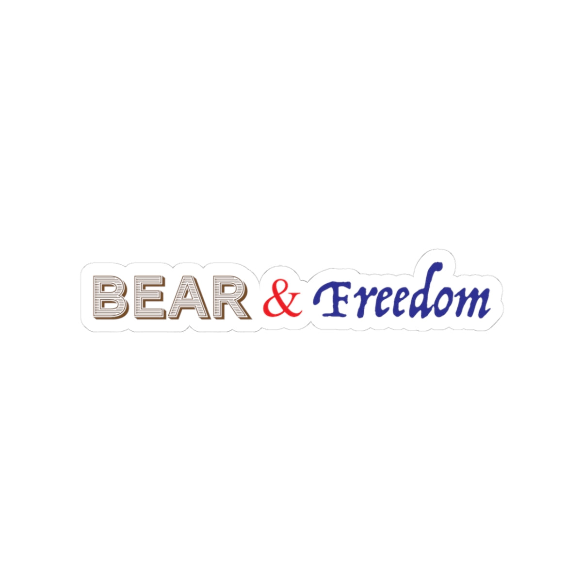 Bear & Freedom Kiss-Cut Sticker — Patriotic Decorative Decal for Laptops, Water Bottles, Journals