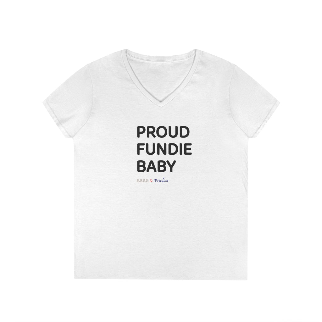 Proud Fundie Baby V-Neck Tee — Feminist Christian Statement Shirt