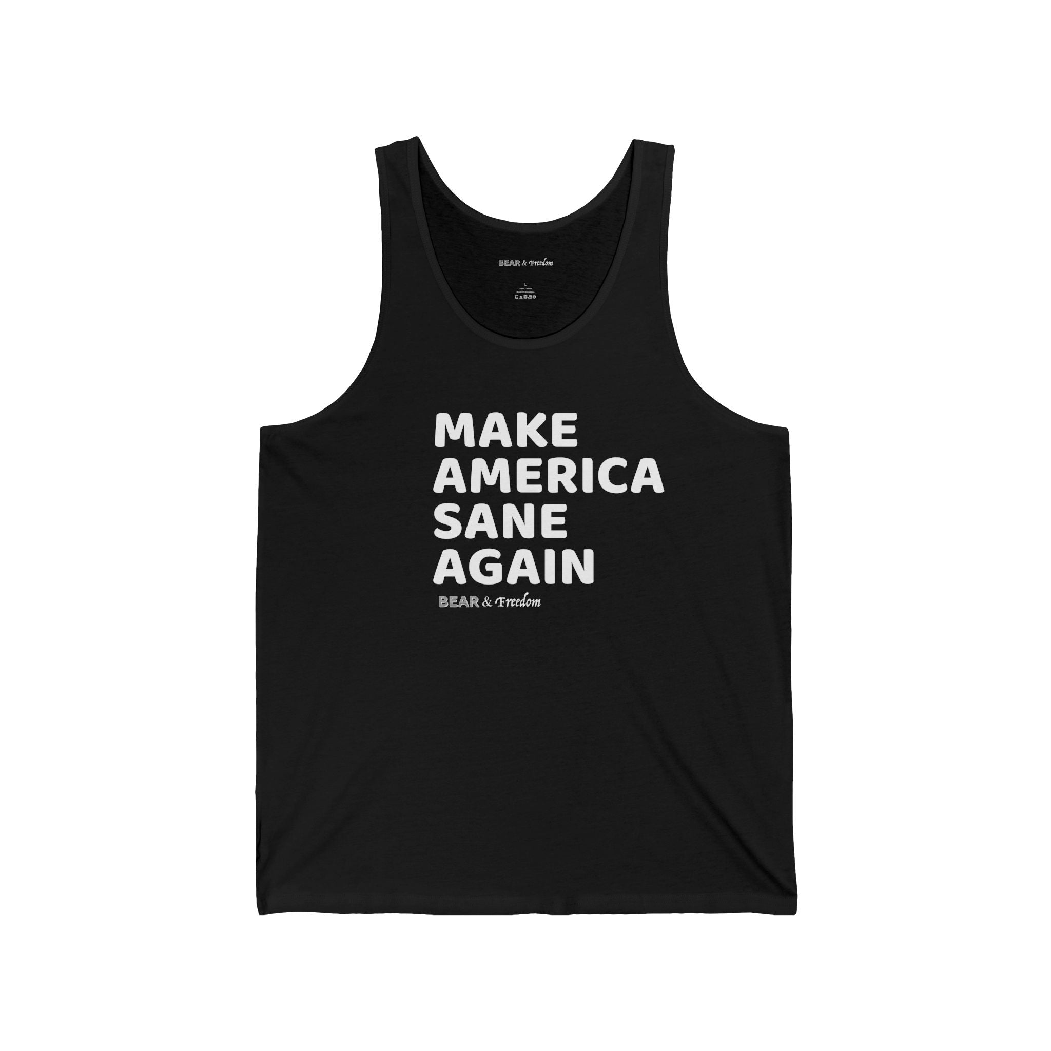 Tank Top — "Make America Sane Again" Minimal Political Statement Tank