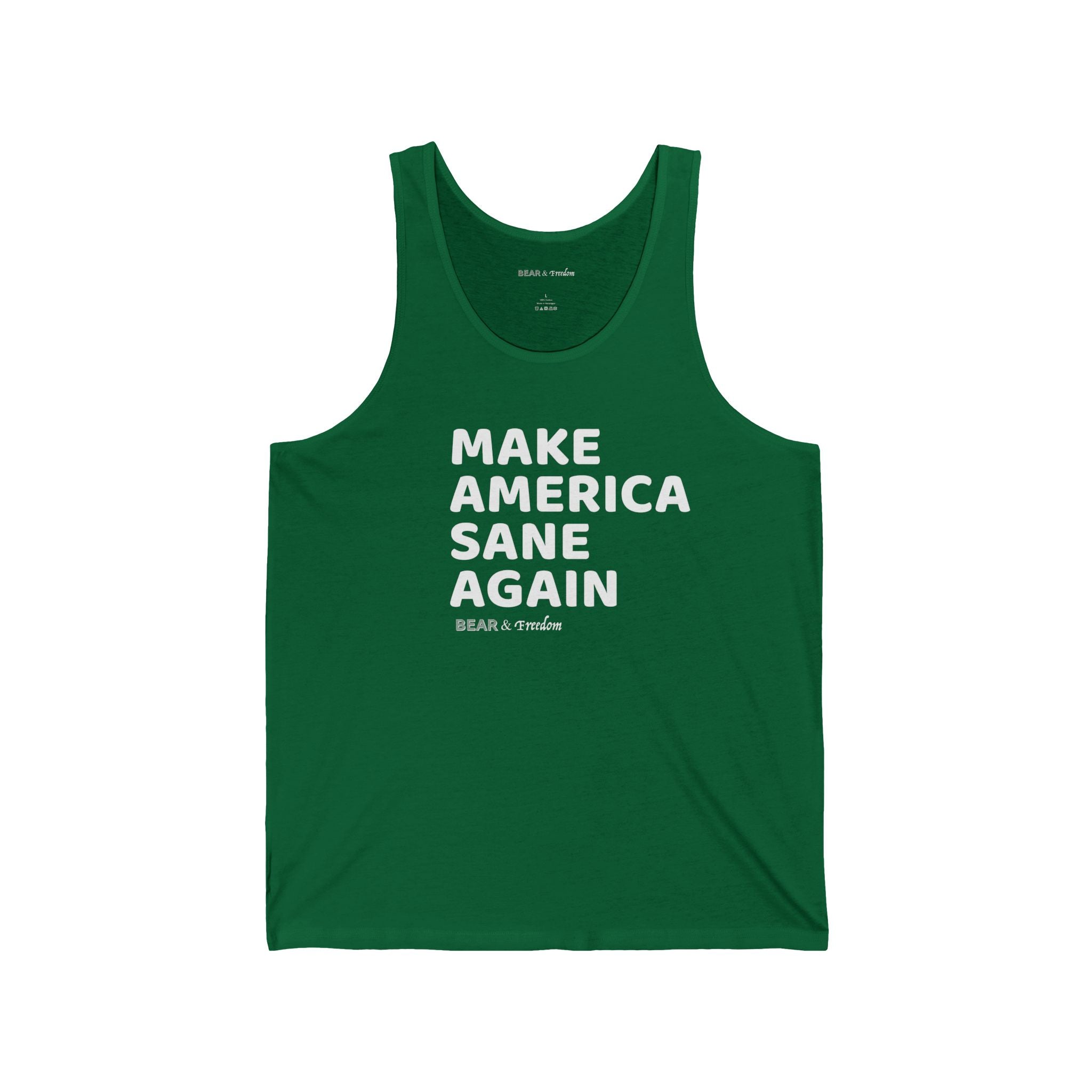 Tank Top — "Make America Sane Again" Minimal Political Statement Tank